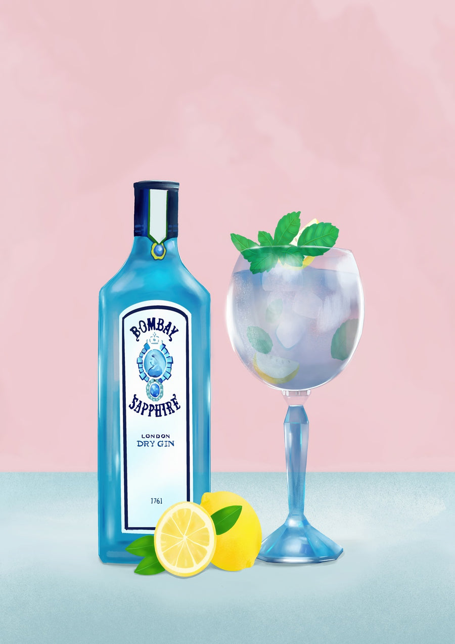 Gin Cocktail - Print Only frame