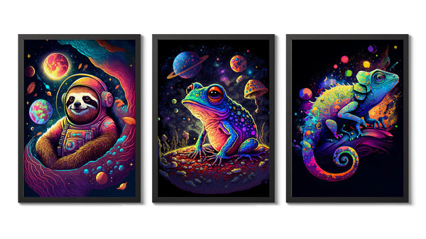 Psychedelic Space Animals - Set of 3