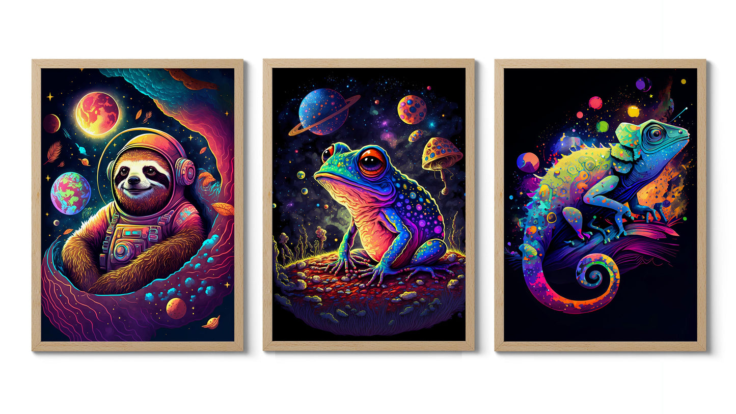Psychedelische Ruimedieren - Set van 3