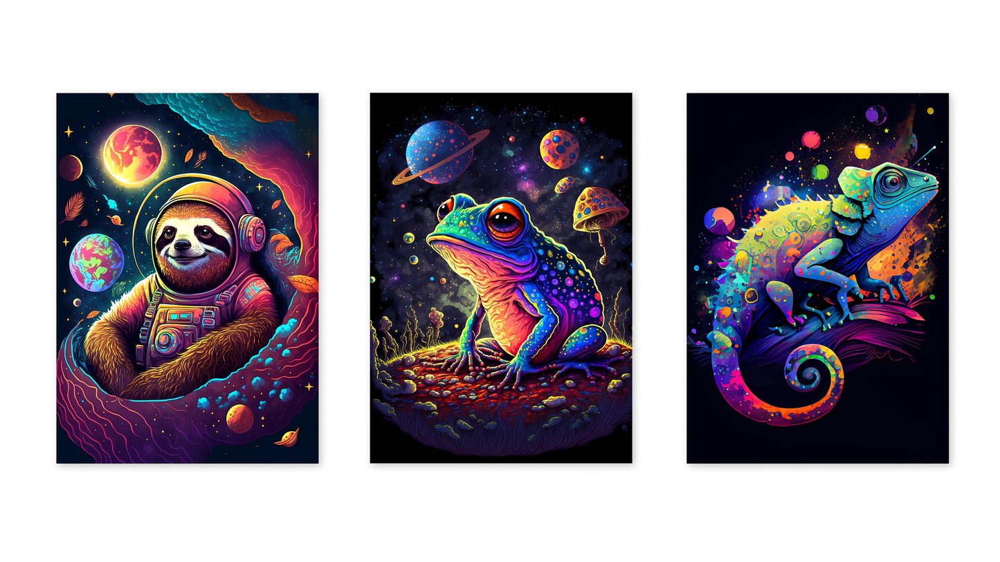 Psychedelische Ruimedieren - Set van 3
