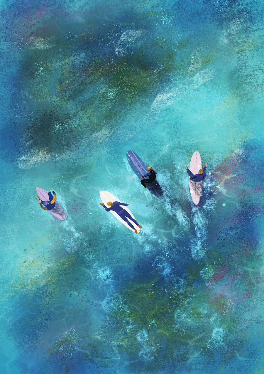 Surfer Dudes - Print Only frame