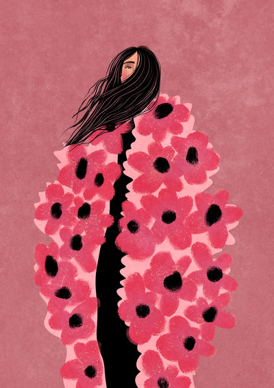 Woman Covered In Flowers