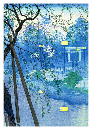 Dimmig kväll vid Shinobazu-dammen, Tokyo print