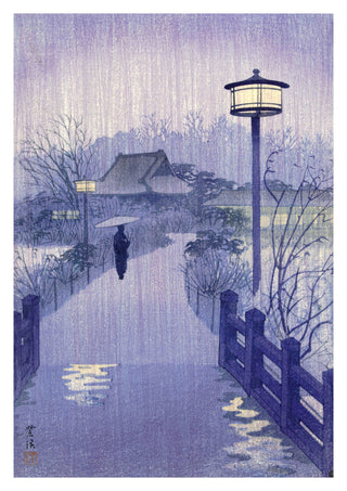 Kvällsregn vid Shinobazu-dammen, Tokyo print