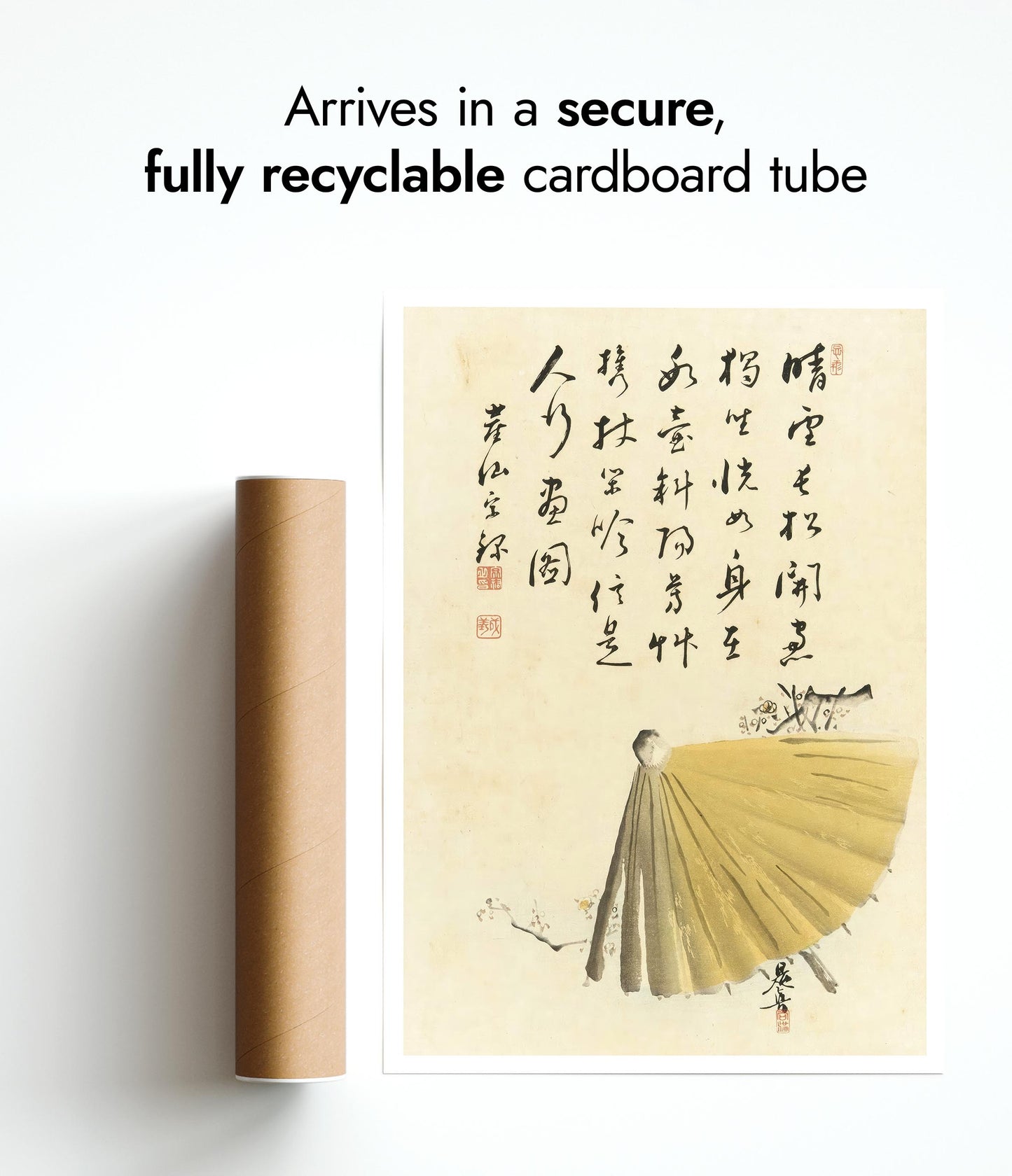 Umbrella & Plum Branch with Poem