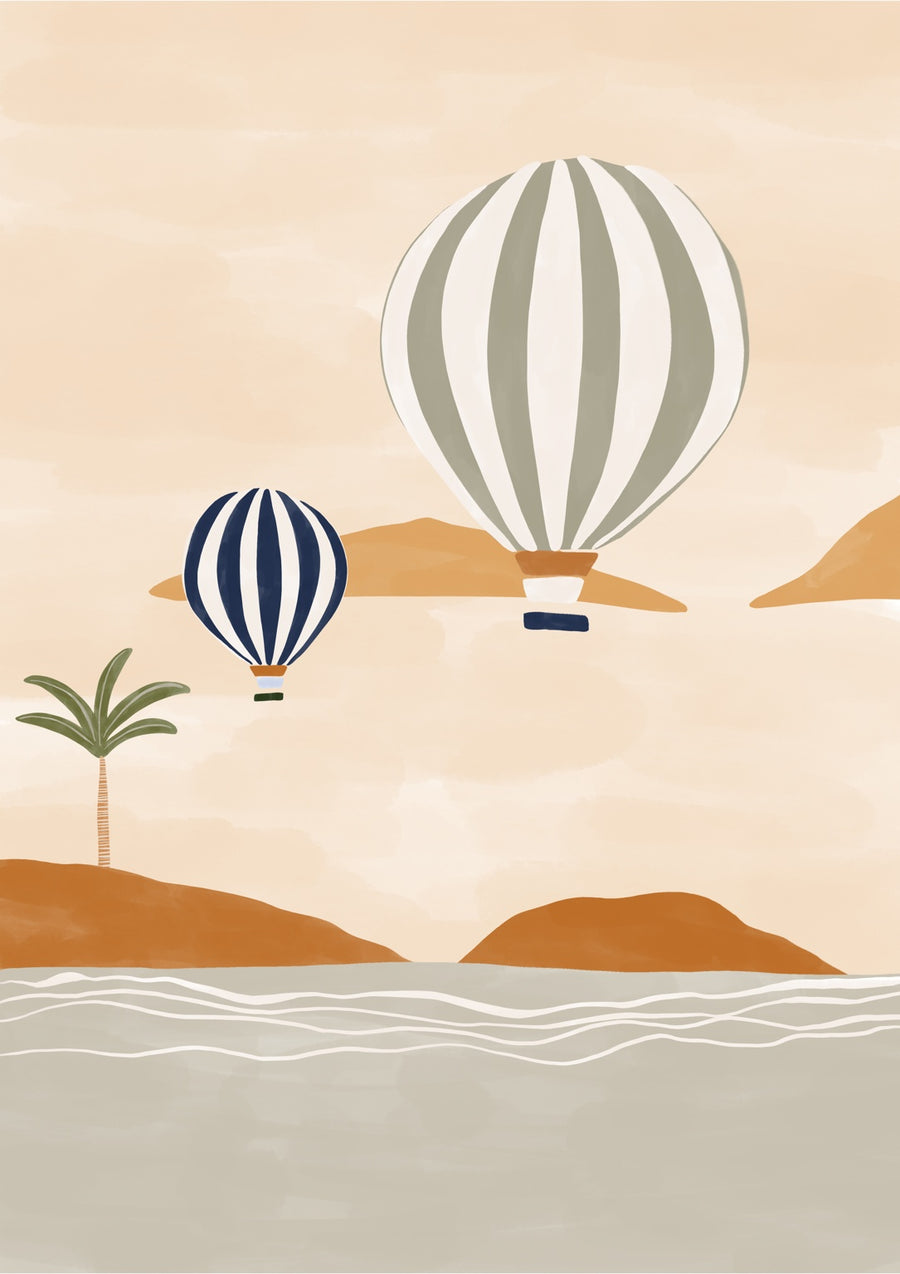 Airballoons in Dessert - Print Only frame