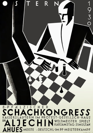 Vintage Chess Match - 1930 print