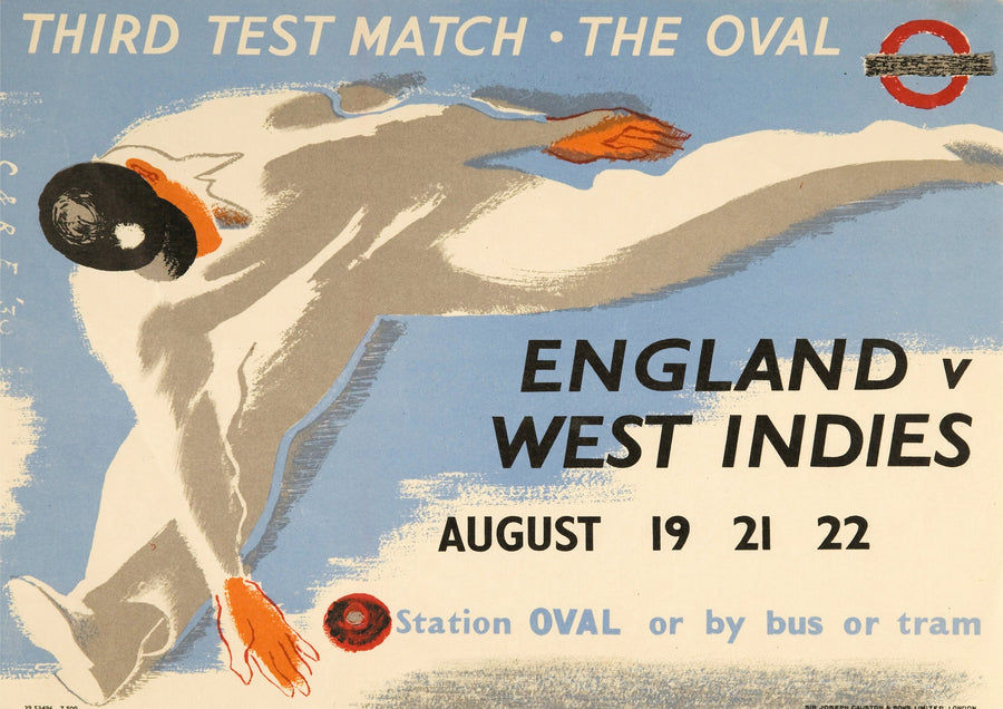 England vs West Indies, The Oval, Cricket - 1939 - Black frame