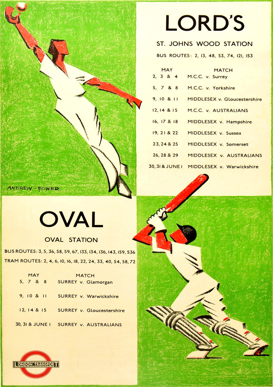 Lord's Matches, Cricket - 1934 - Print Only frame