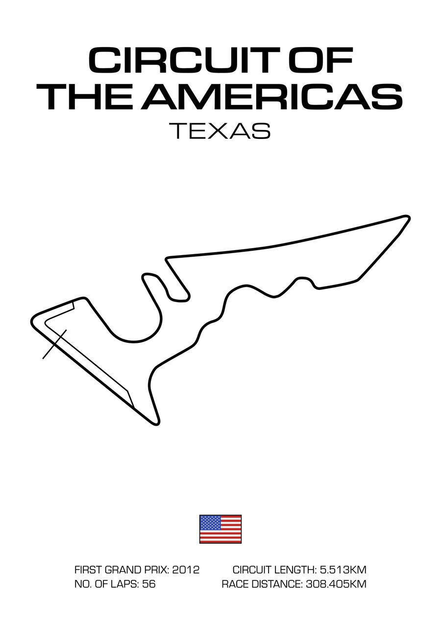 Circuit of the Americas, US Grand Prix - Print Only frame