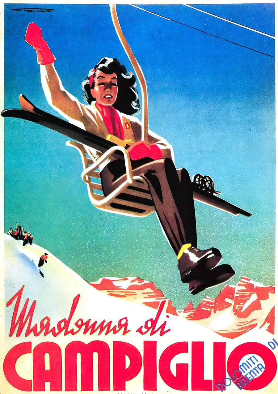 Campiglio, Italien - Skifahren - Print Only frame