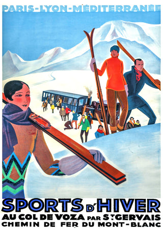 Skiing at Mont Blanc print