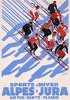 Skifahren in den französischen Alpen print