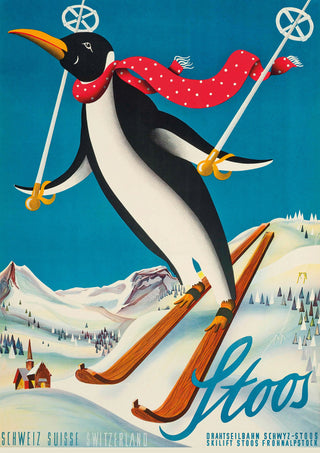 Stoos, Schweiz - Skidåkning print