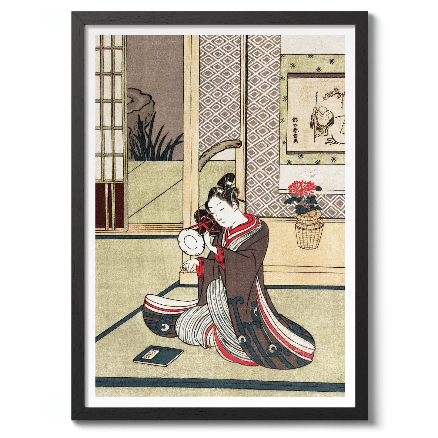 Japanese Man Practising on a Tsuzumi