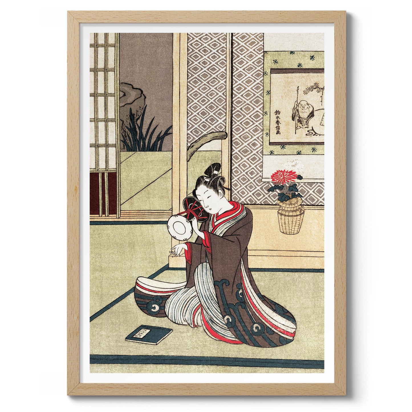 Japanese Man Practising on a Tsuzumi