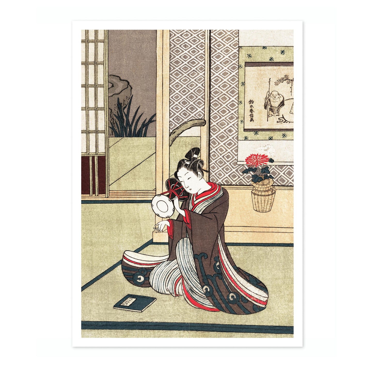 Japanese Man Practising on a Tsuzumi