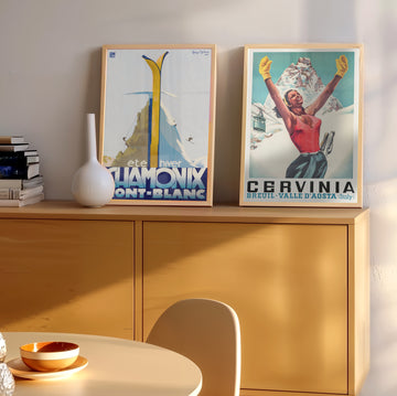 Vintage skidåkning duo