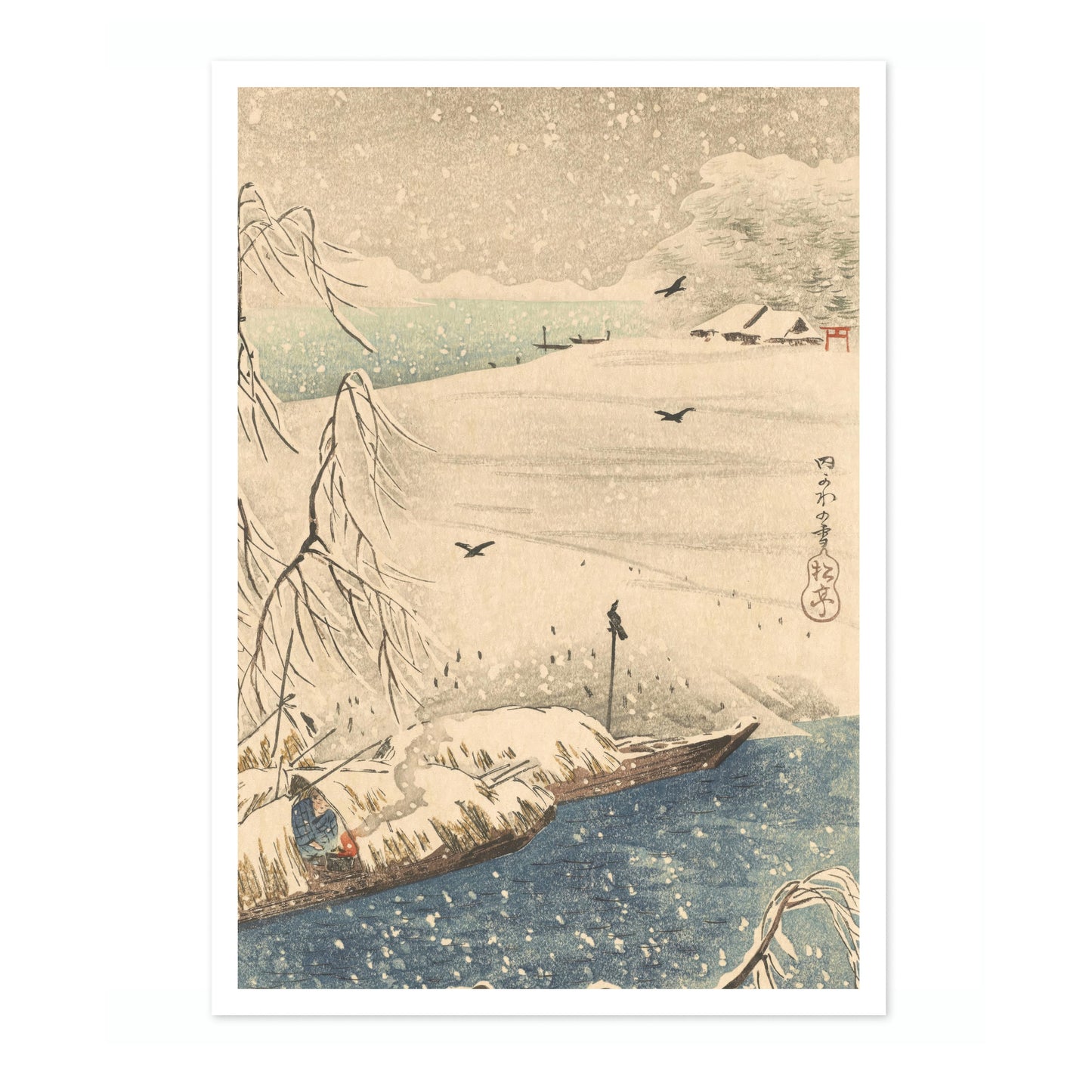 Snow Scene with Crows