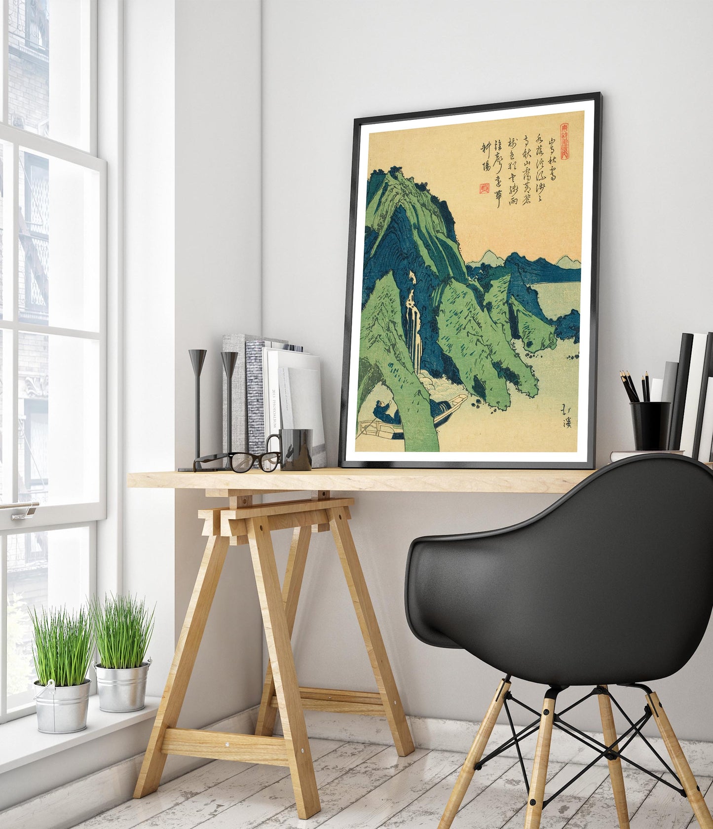 Clear Autumn Sky Over a Mountain Temple