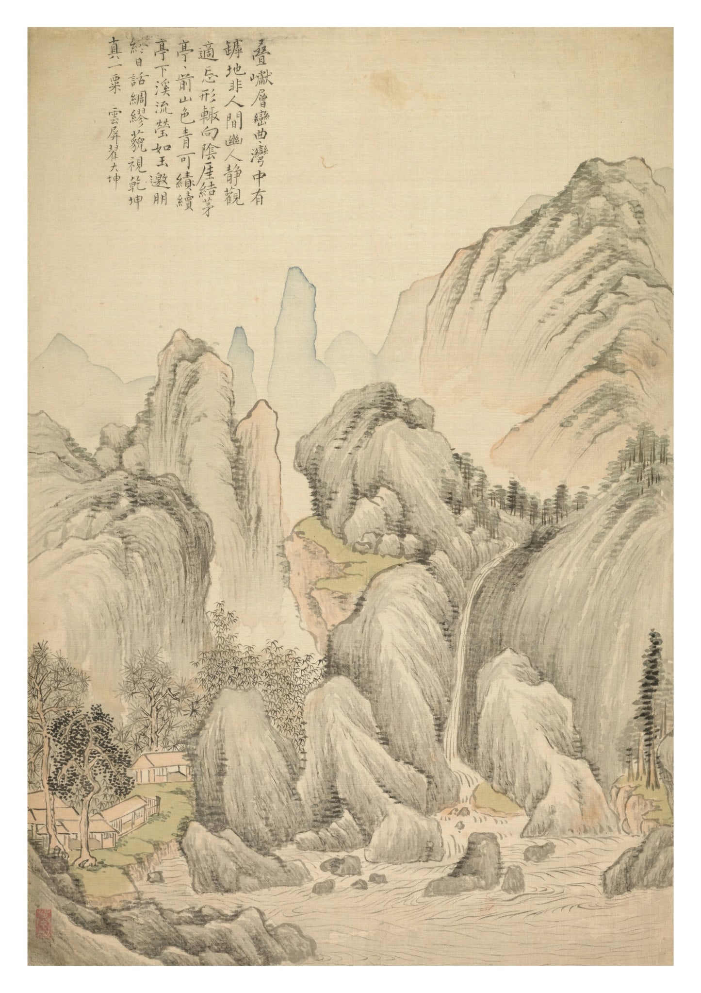 Vikta kullar och lager av toppar