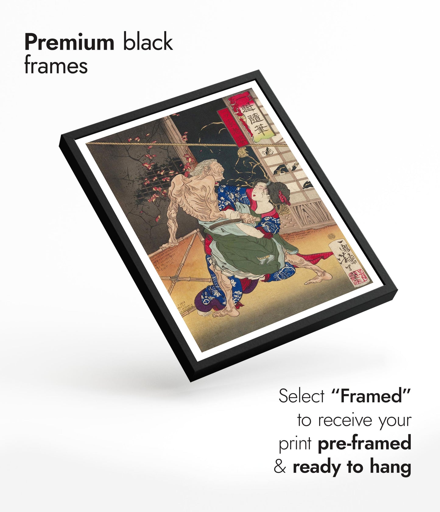 Knivbeväpnad häxa i det ensamma huset