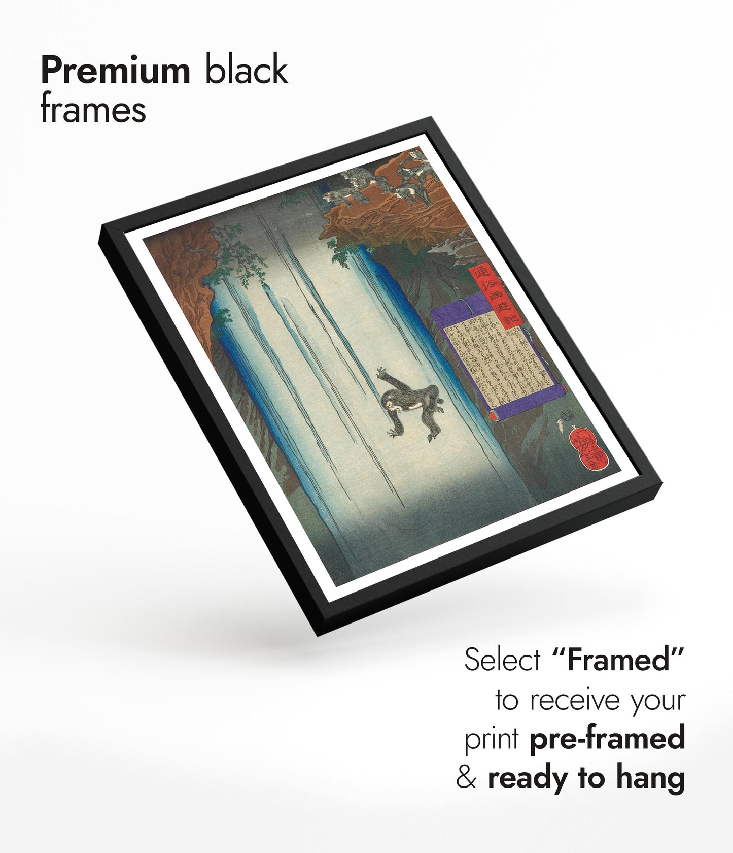 A Monkey Jumps Into a Waterfall