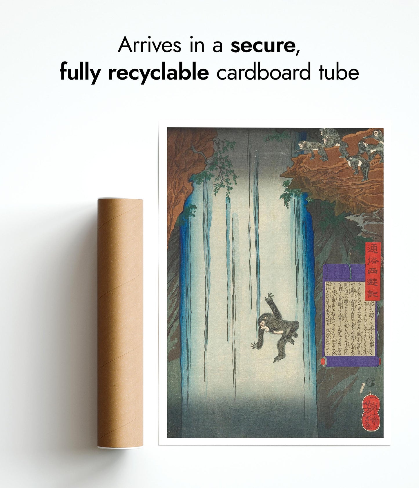 A Monkey Jumps Into a Waterfall