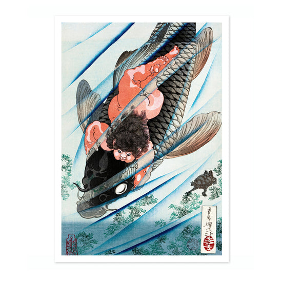 Kintaro Seizes the Carp - Tsukioka Yoshitoshi | Japanese | Framed ...