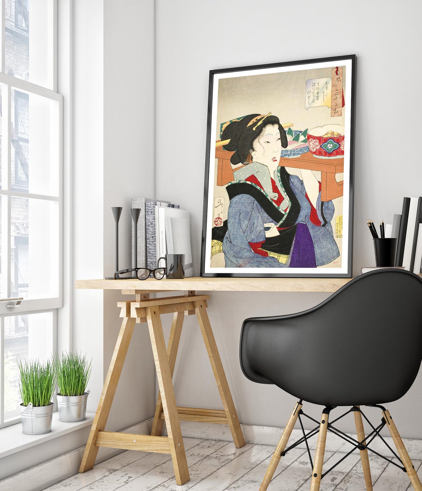 Une serveuse à Fukagawa à l'époque Tenpo