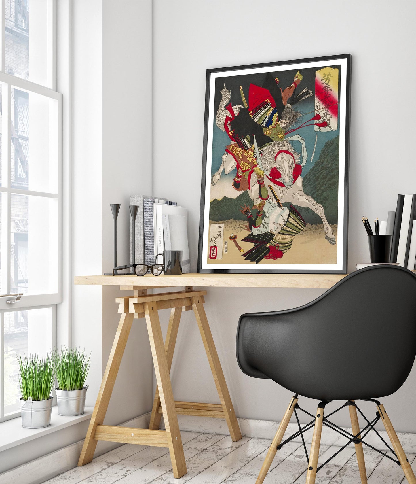 Homme sur un cheval blanc