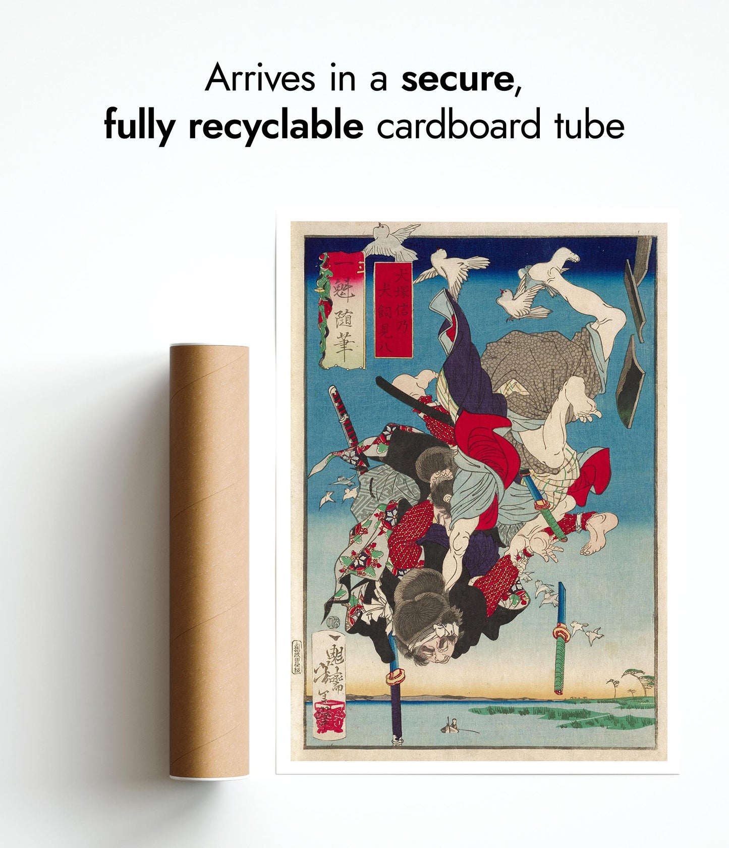 Zwei fallende Figuren, kopfüber, kämpfend