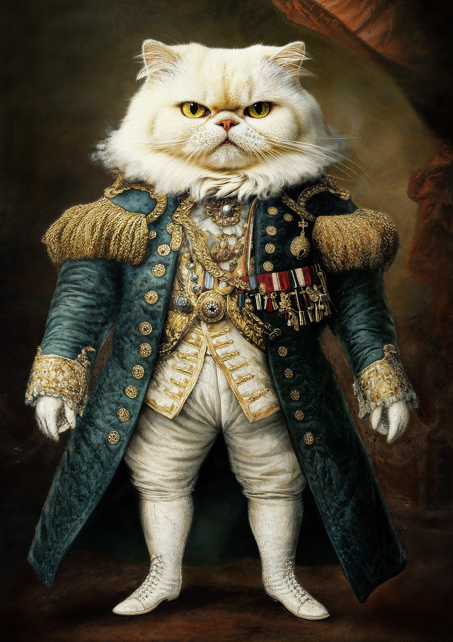 White Cat - Print Only frame