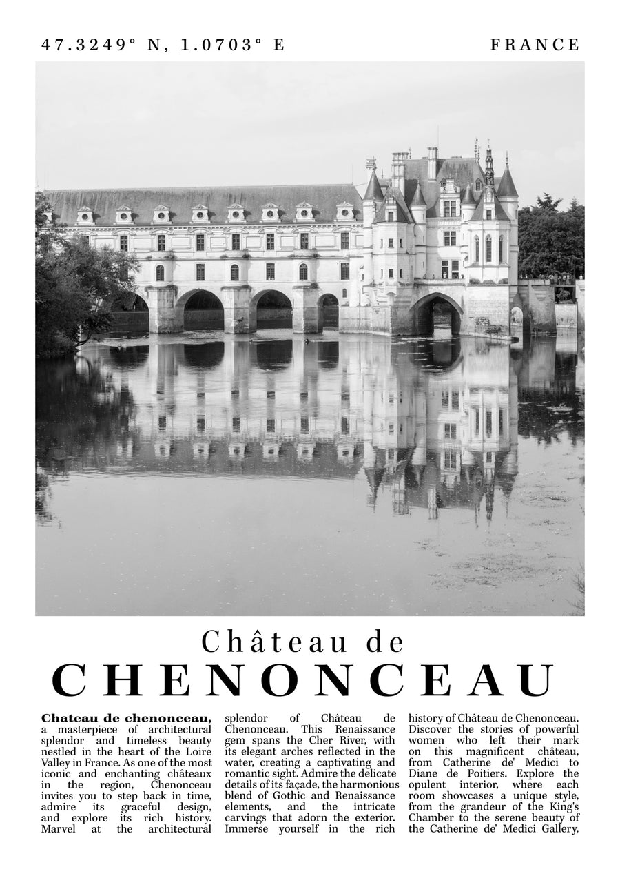 Château de Chenonceau - Frankrike - Print Only frame