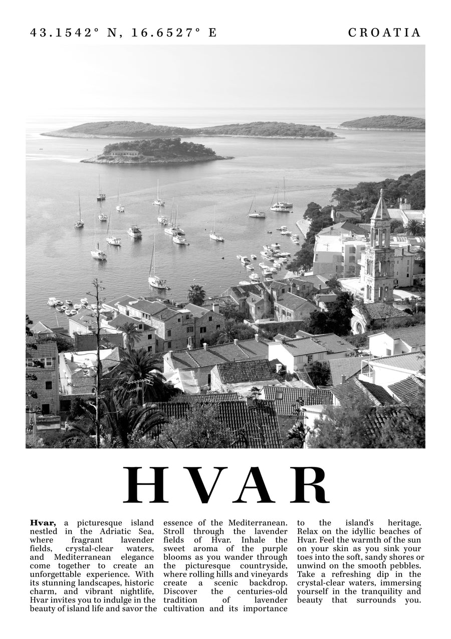 Hvar - Croatie - Print Only frame