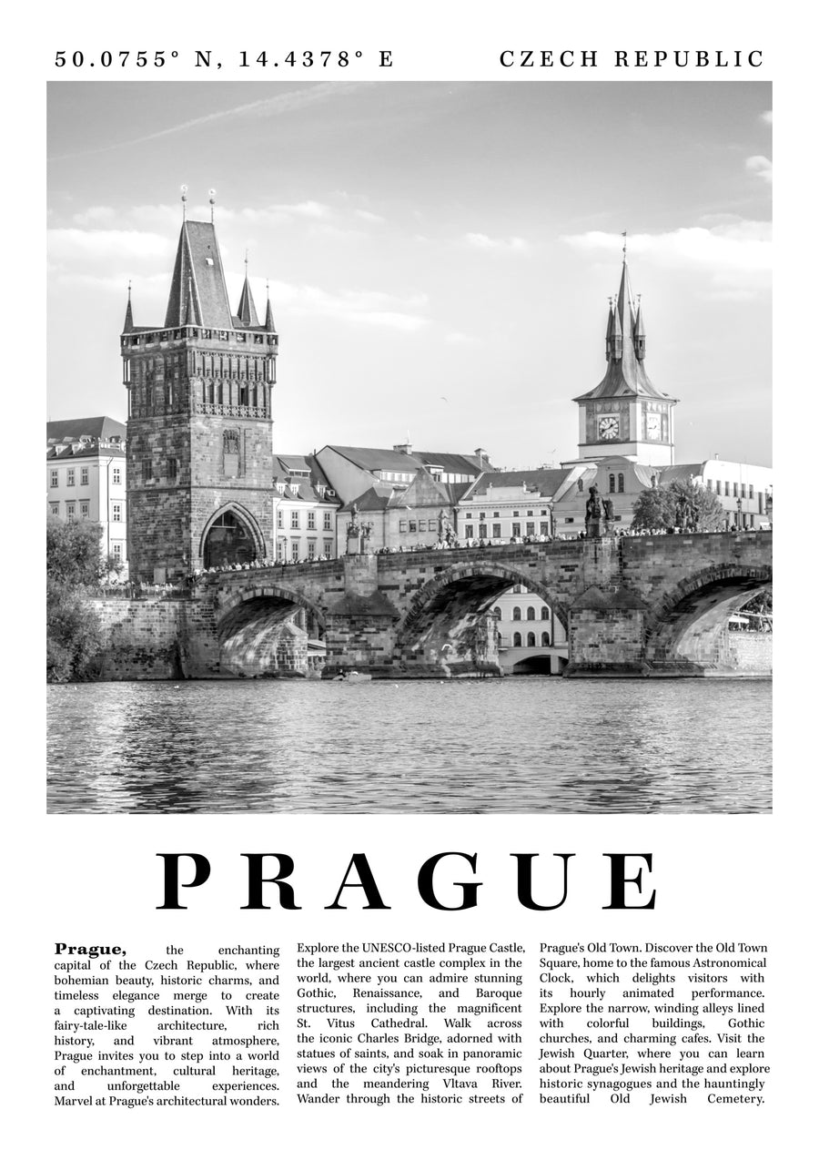 Prague - République tchèque - Print Only frame