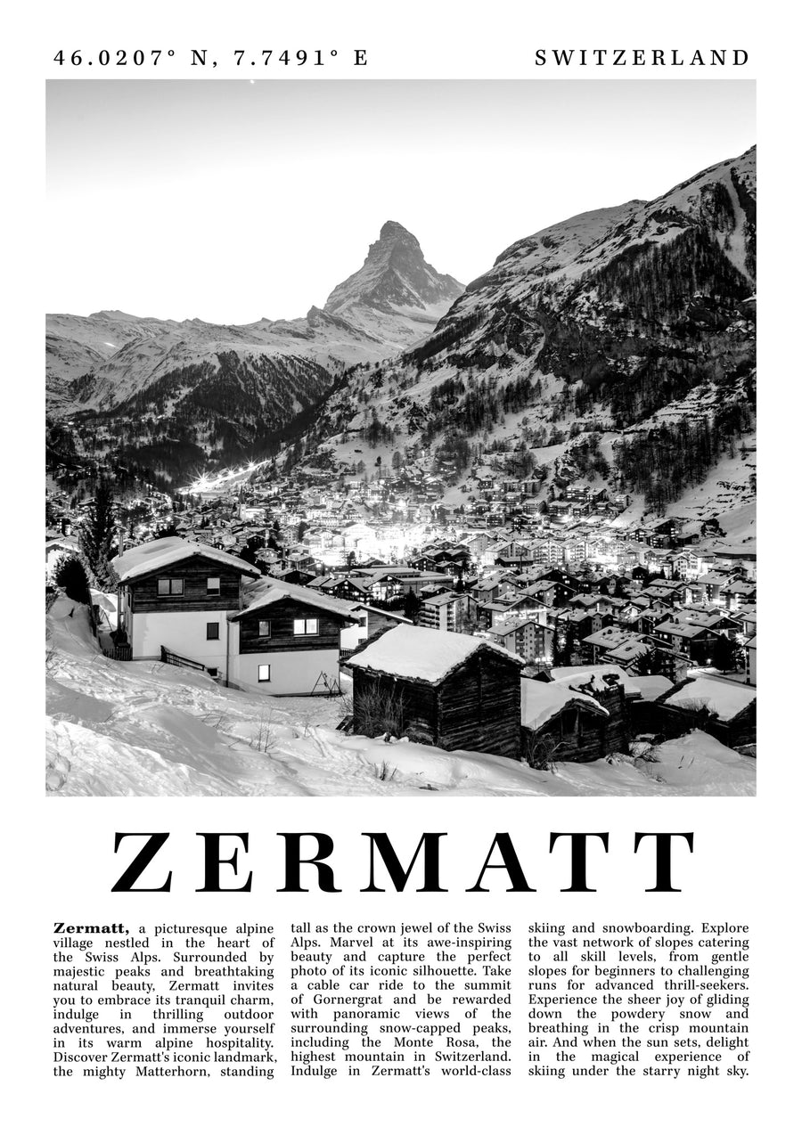 Zermatt - Suisse - Print Only frame