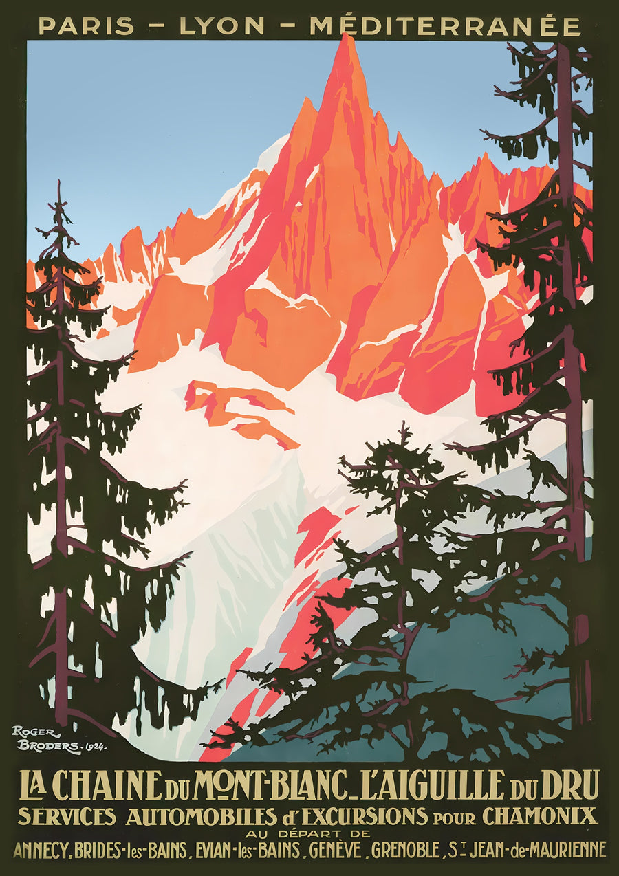 Chamonix Mont Blanc, France - Print Only frame