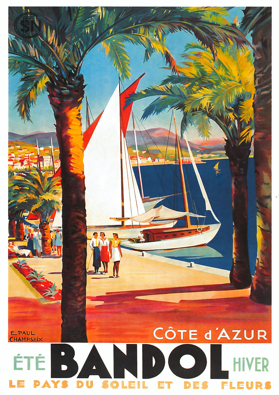 Bandol, Frankrike - Print Only frame