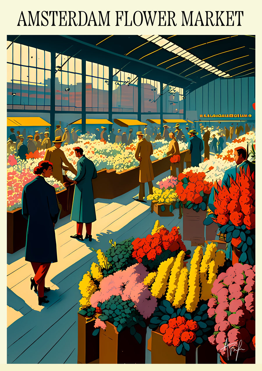 Amsterdam Flower Market - Holland - Print Only frame