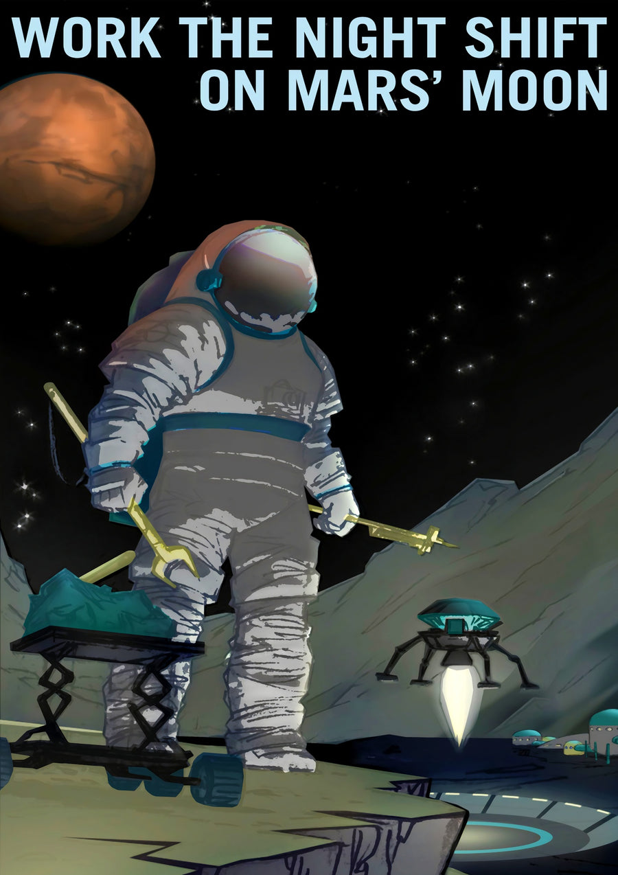 Night Shift on the Moon - Print Only frame