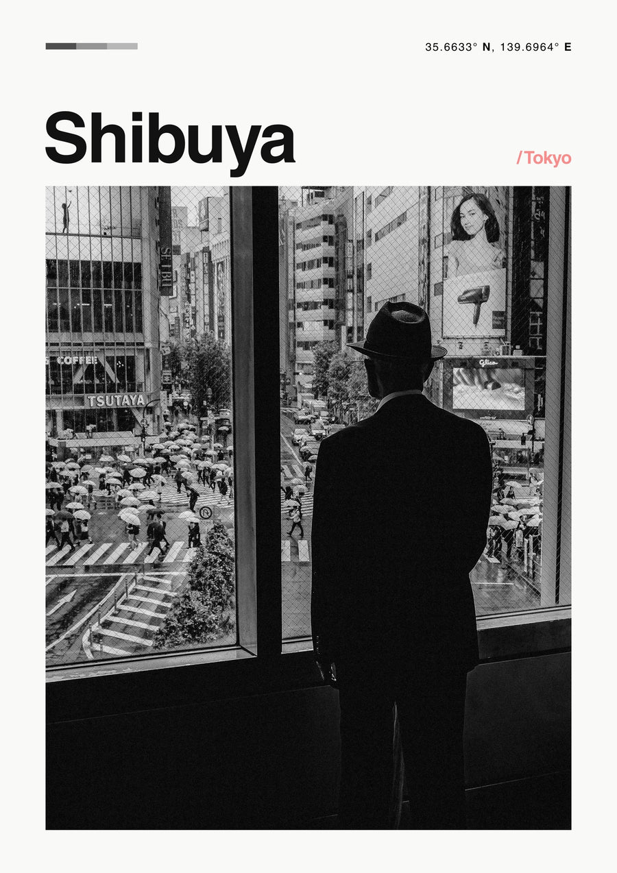 Man vid Shibuya Crossing, Tokyo - Print Only frame