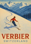 Verbier Switzerland Ski print