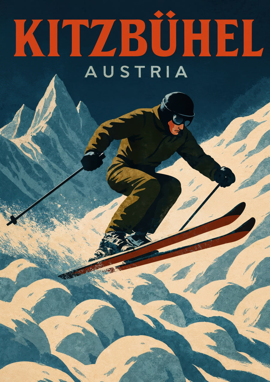 Kitzbuhel - Austria Ski - Print Only frame