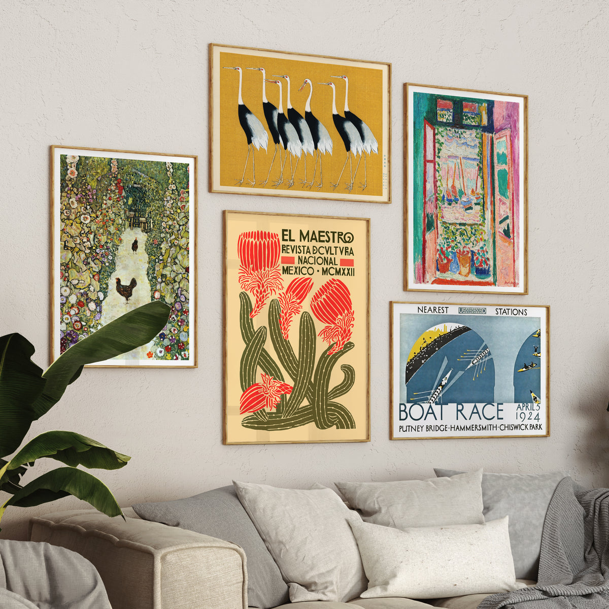Mur de galerie éclectique