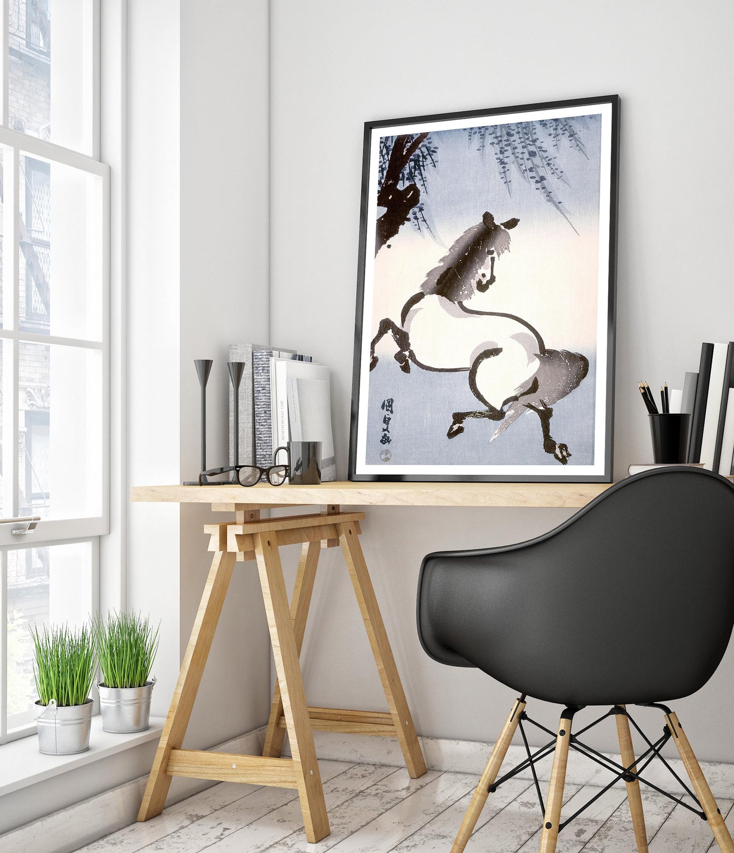 Horse Under Wisteria