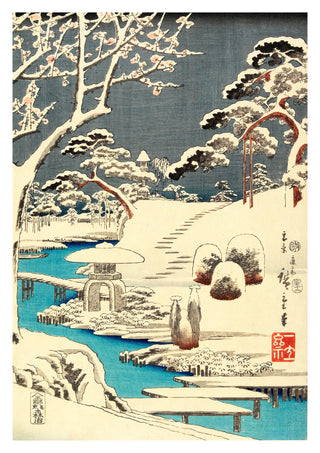 Trädgård i snön print