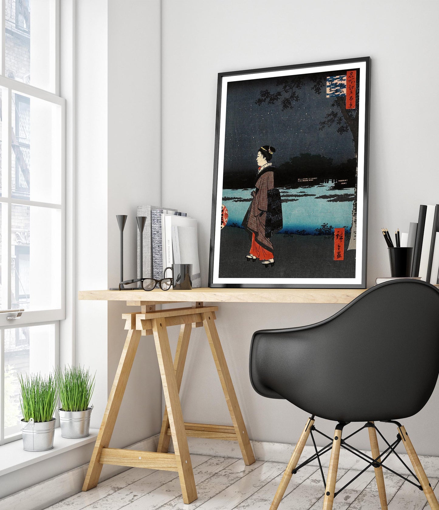 Vue nocturne de Matsuchiyama et du canal San'ya