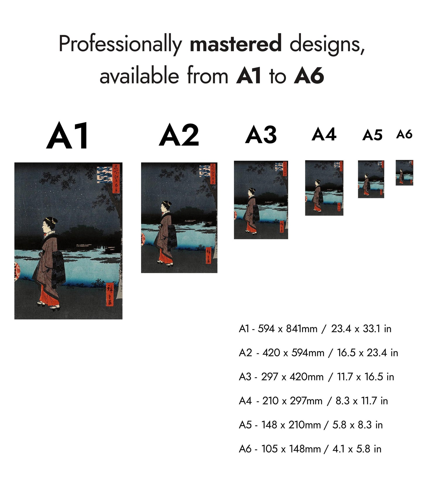 Vue nocturne de Matsuchiyama et du canal San'ya