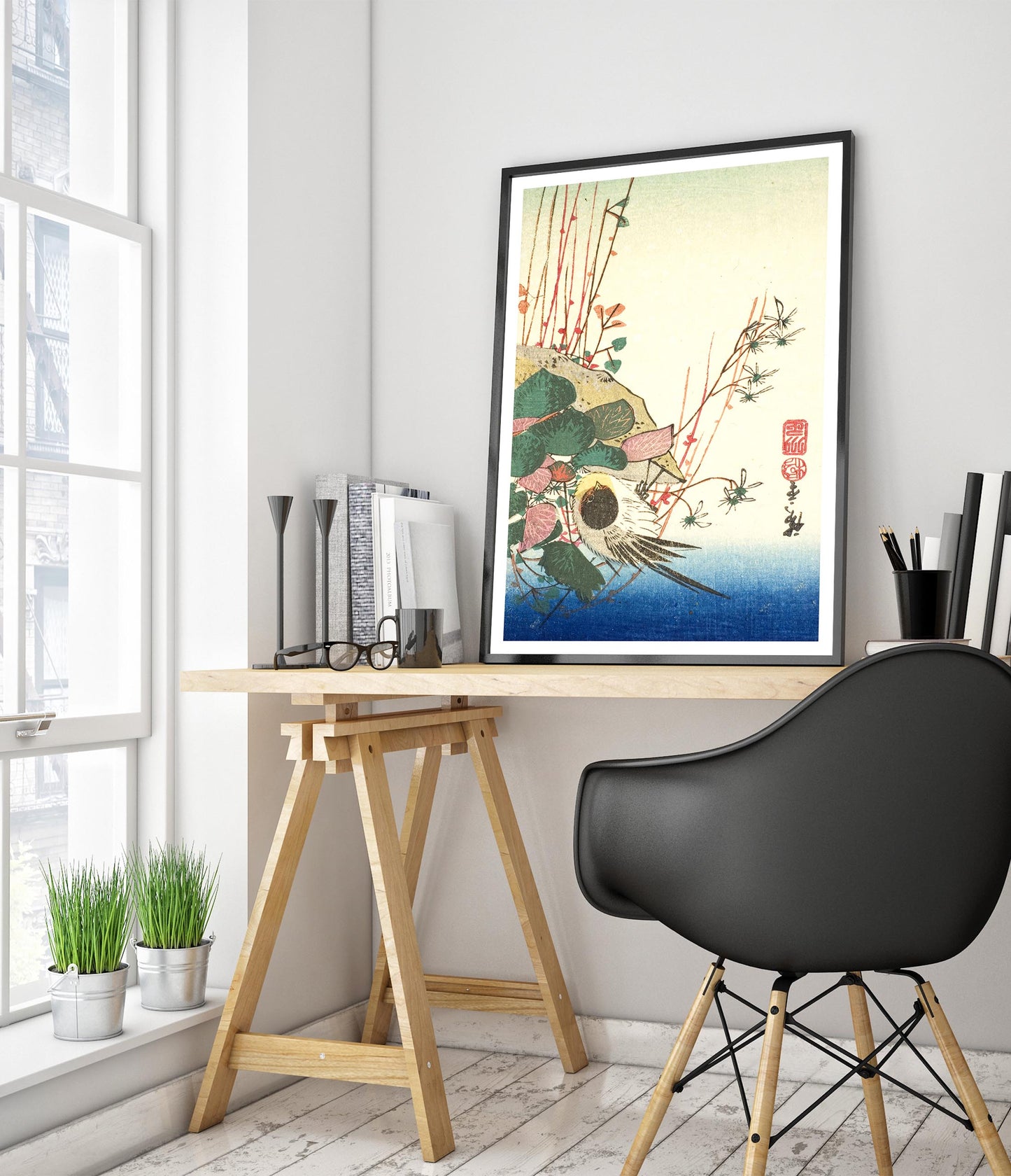 Sparv på en hängande växt